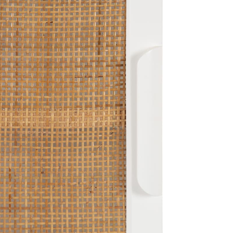 Kate and Laurel Ori Rattan Wall Cabinet
