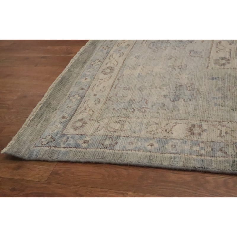 Hand Knotted Oriental 100% Wool Carpet Transitional All-Over Greys & Charcoal Oushak Area Rug - 15' 0'' X 12' 2''