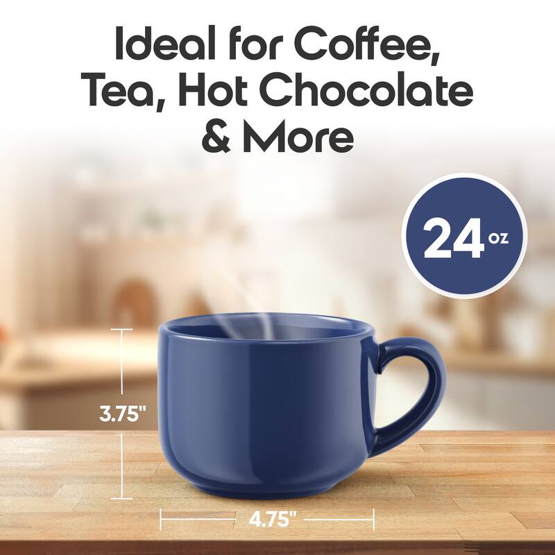 Omniware Set of 4 Teaz Cafe 24 oz Jumbo Mugs