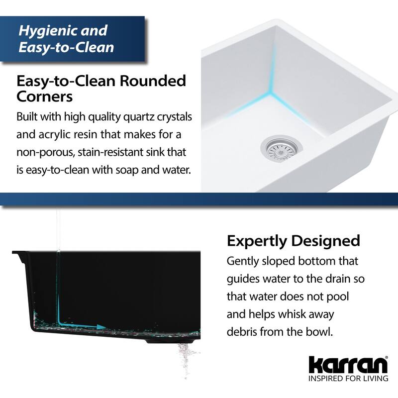 Karran USA QU-670 Undermount Quartz/Granite 32" Single Bowl Kitchen