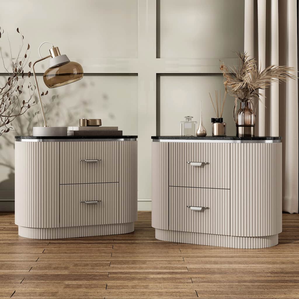 Furniture of America Leander Modern Light Grey Nightstand (Set of 2)