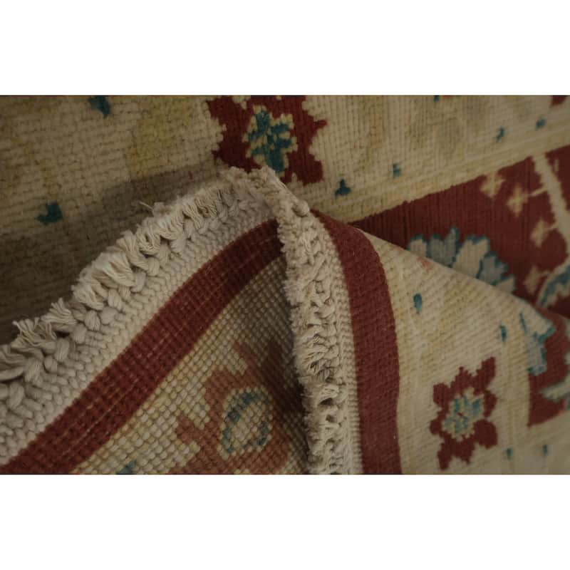 Hand Knotted Oriental 100% Wool Carpet Traditional All-Over Oranges & Rust Ziegler Area Rug - 3' 8'' X 2' 0''