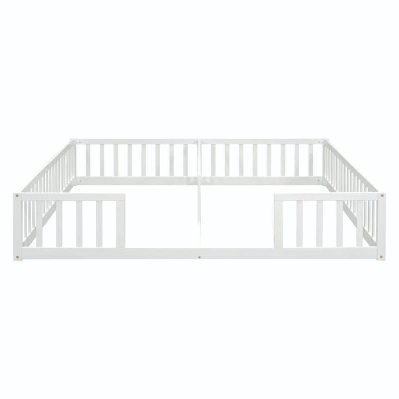 Double Twin Floor Bed with Fence