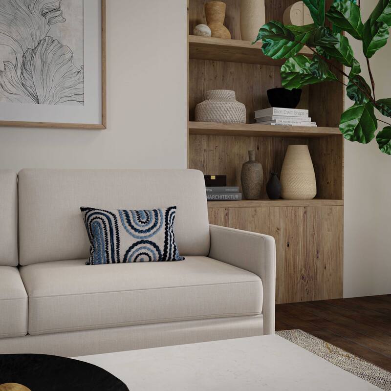 Rizzy Collection Natural Abstract Modern Throw Pillow