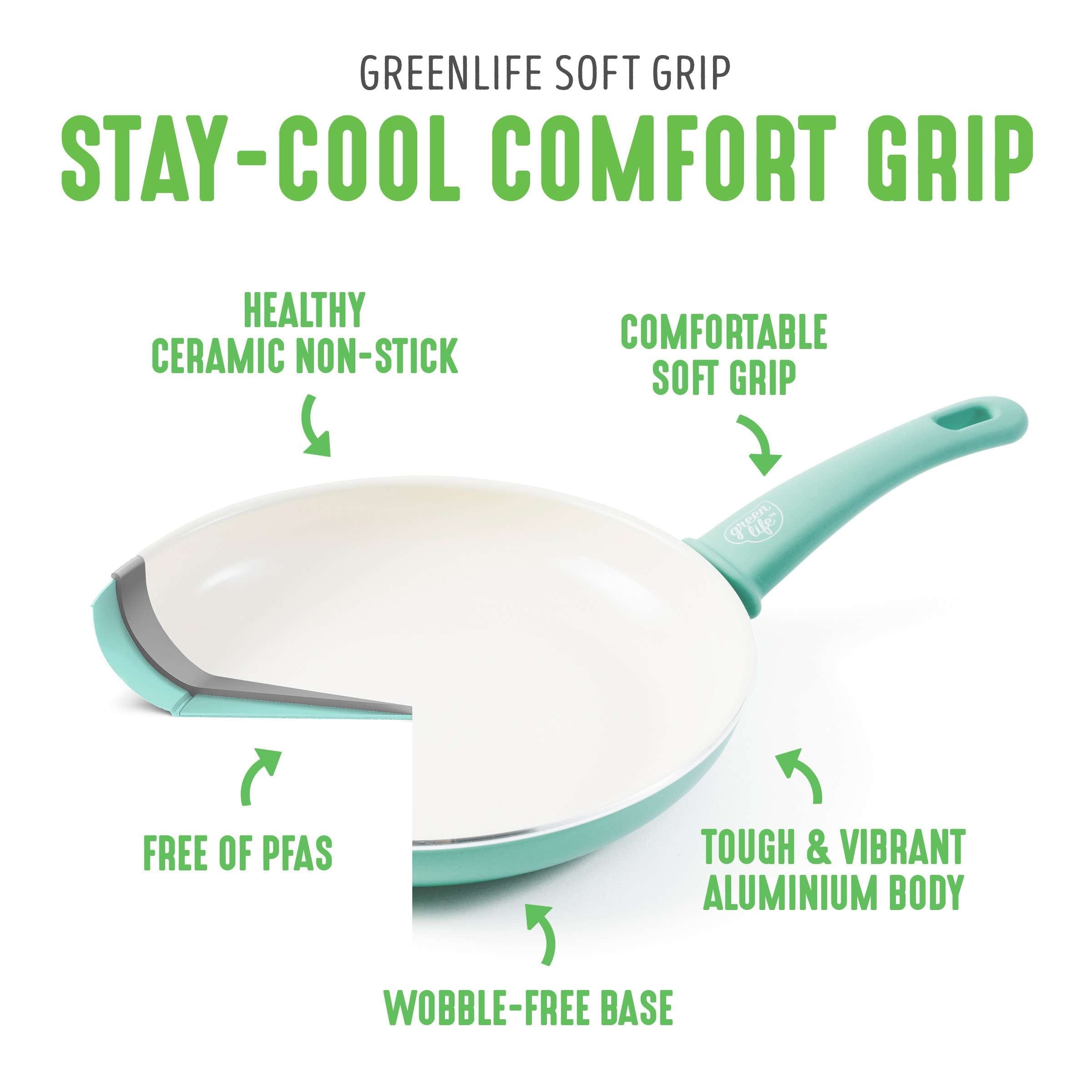 GreenLife Soft Grip Ceramic Cookware Set