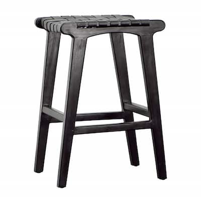 David 24" Tall Backless Counter Stool, Black