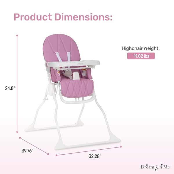 dimension image slide 3 of 4, Dream On Me Snack & Stow High Chair