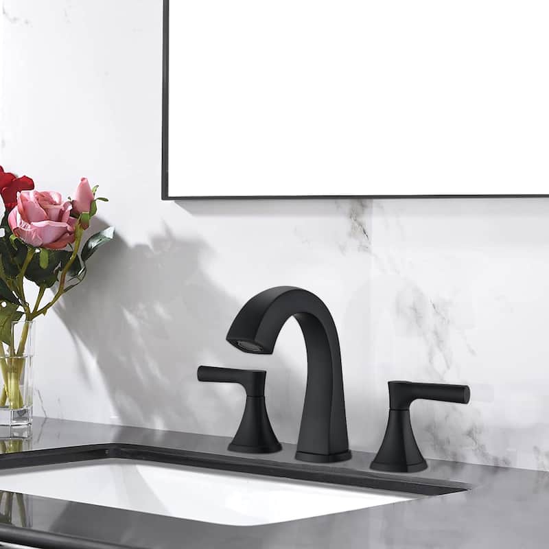 Widespread Bathroom Sink Faucets 2 Handle 3 Hole with Drain Assemb