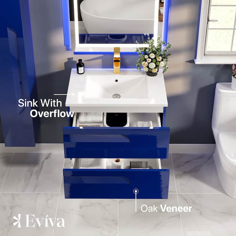 Eviva Joy 32"W Bath Vanity with Integrated Porcelain Sink