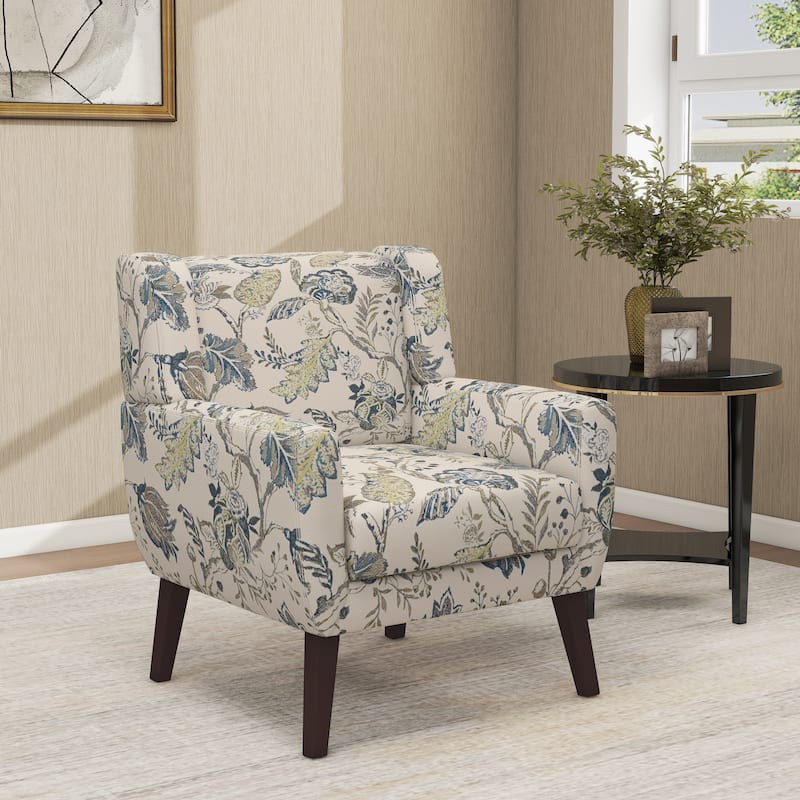 Cotton/ Linen Look Fabric Modern Accent Chair Armchair