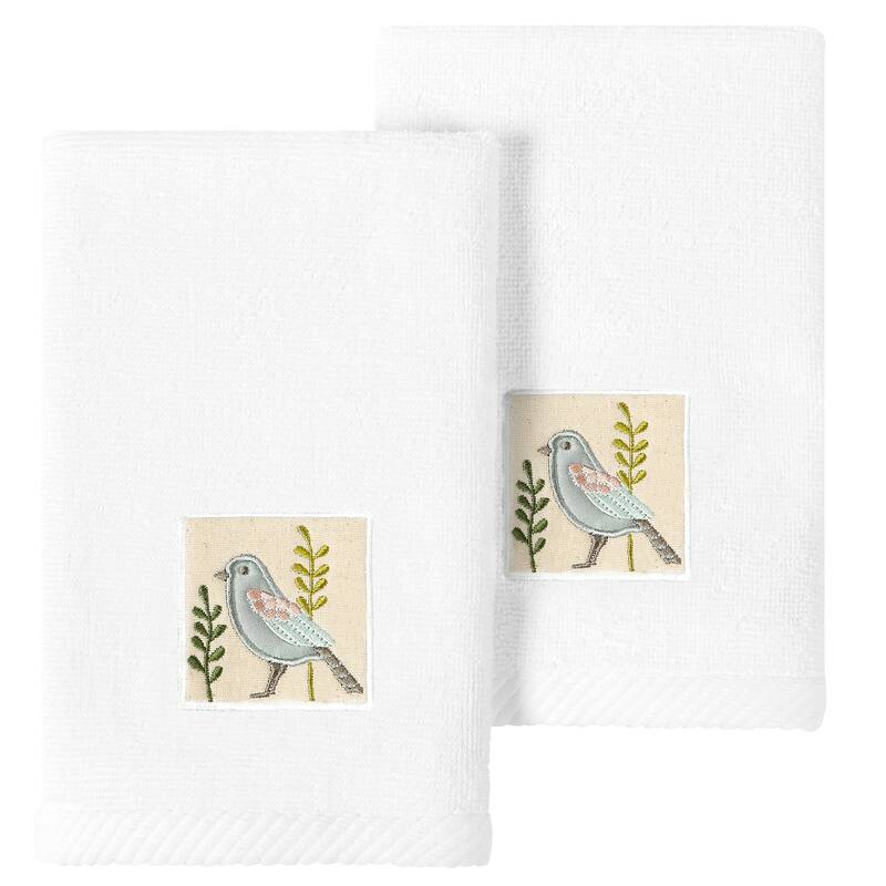Authentic Hotel and Spa Turkish Cotton Belinda 2PC Fingertip Towel Set - White