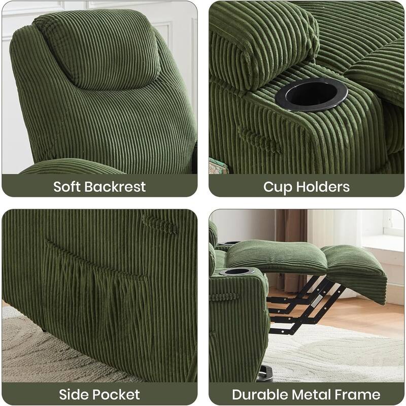 Electric Power Lift Recliner Sofa Chair with Massage, Heat & 155° Recline