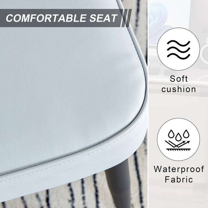 Modern PU Leather Minimalist Dining Chairs Set of 4