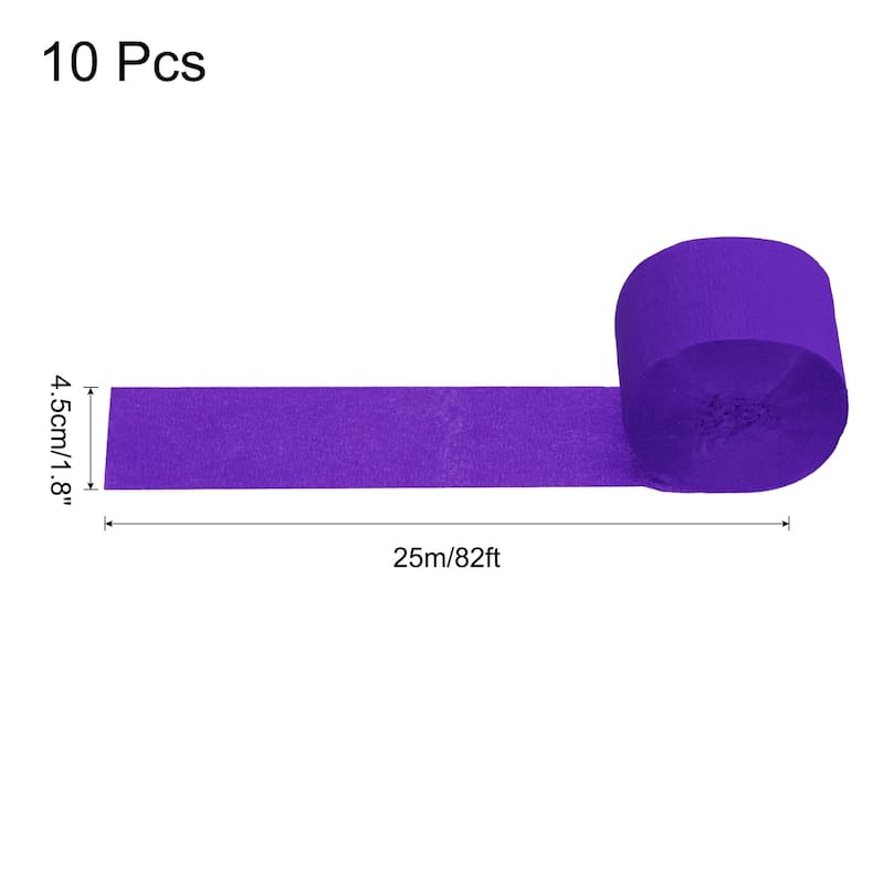Crepe Paper Streamers 10 Rolls for Decoration - Dark Purple - 1.8 in x 82 Ft/Roll