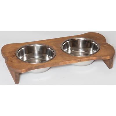 Farmhouse Low Bone Feeder - Modern Walnut