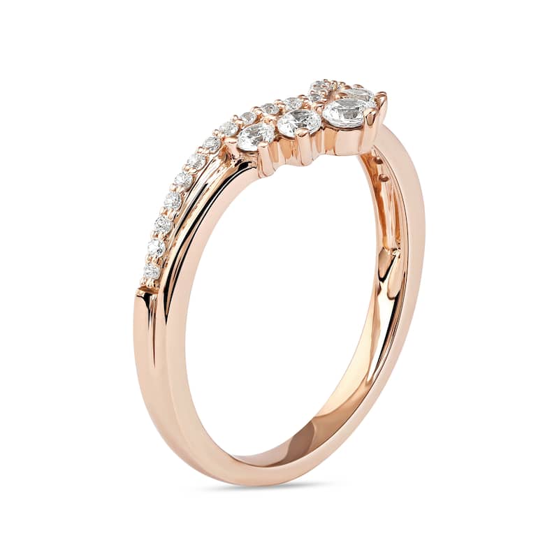 1/3ct TDW Diamond Contour Wedding Band in 10K Gold for Women