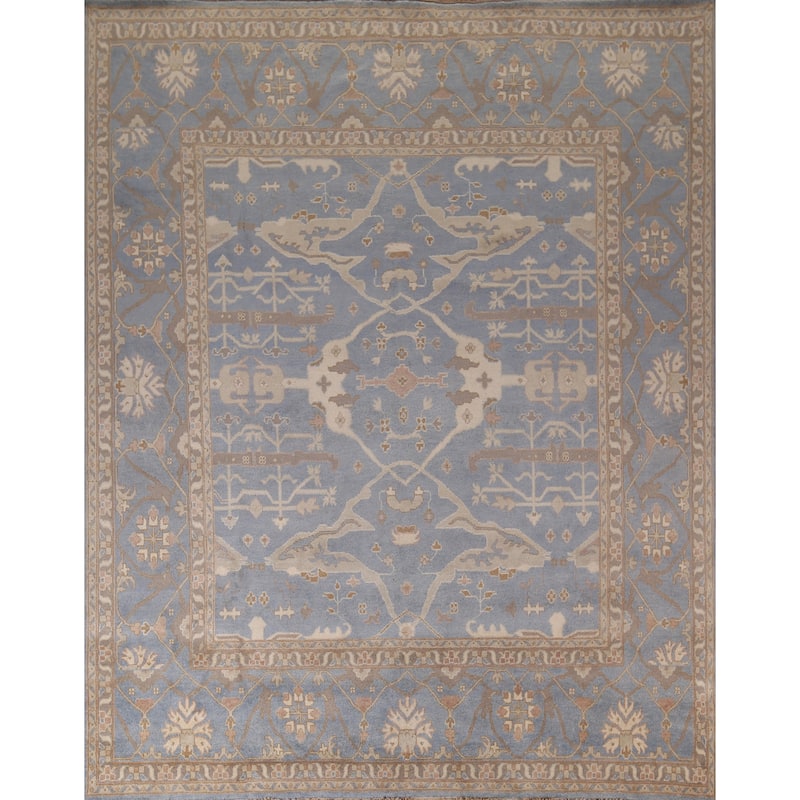 Floral Oushak Large Square Rug Handmade Wool Carpet - 11'11"x 12'2"