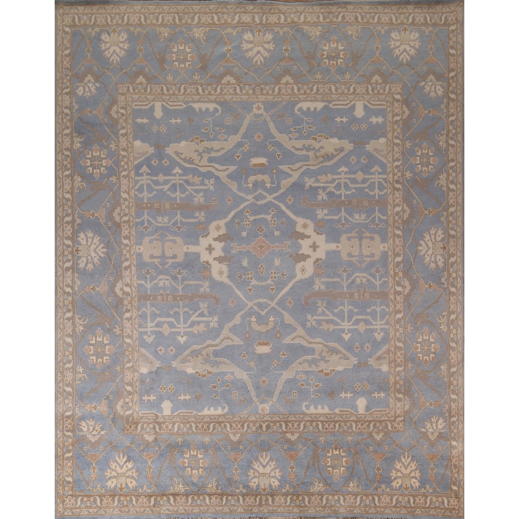 Floral Oushak Large Square Rug Handmade Wool Carpet - 11'11"x 12'2"