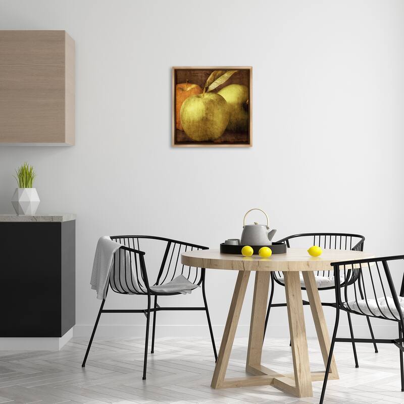 Stupell Vintage Apples Close Up Framed Floater Canvas Wall Art Design By Caroline Kelly