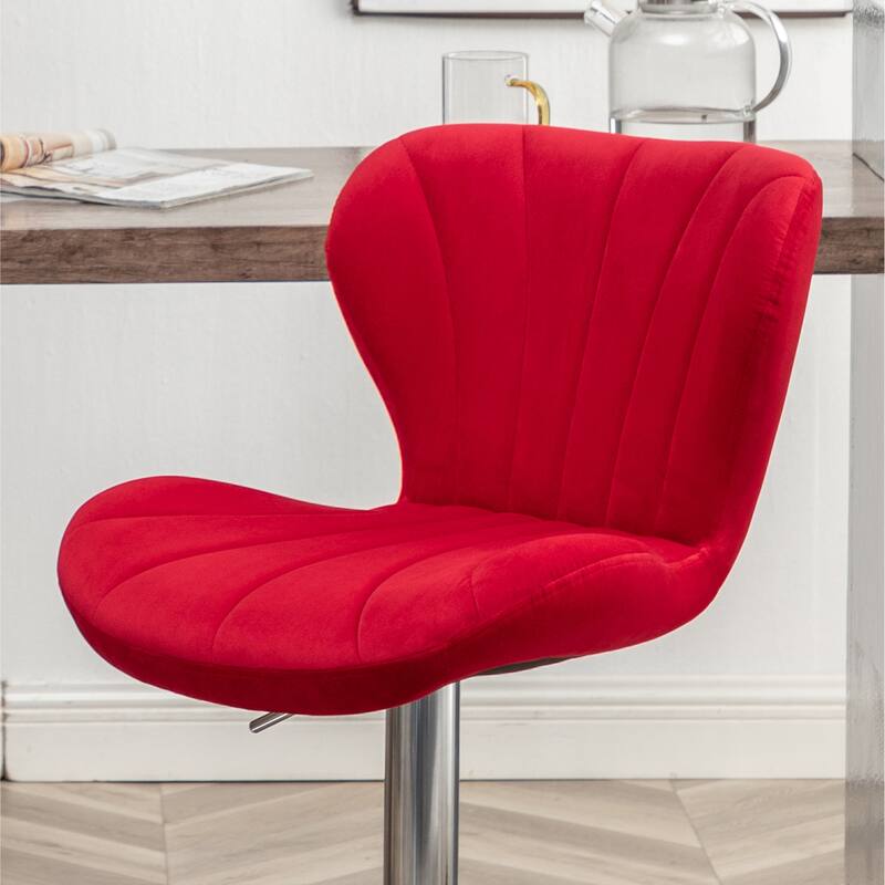 Red Swivel Barstools Bistro High Bar Chair Dining Chair, Set of 2