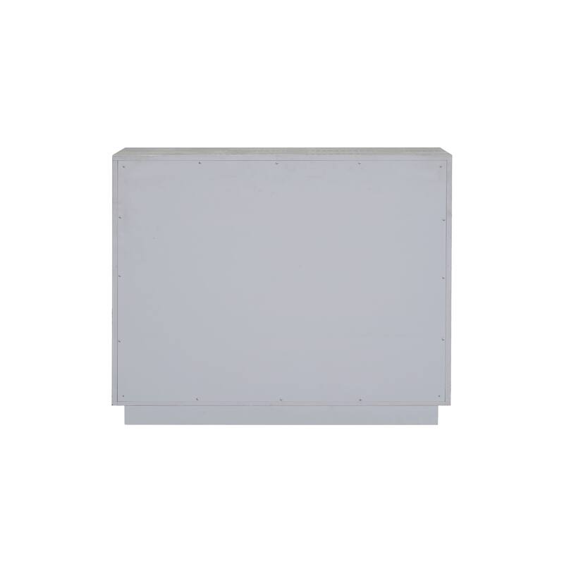 Stylish Console Cabinet with Faux Crocodile Skin Finish and Multiple Storage Options