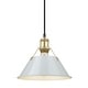 preview thumbnail 2 of 0, Yep by Golden Lighting Orwell 1-light 10in Pendant in Brushed Champagne Brass and Dusky Blue shade - Gold