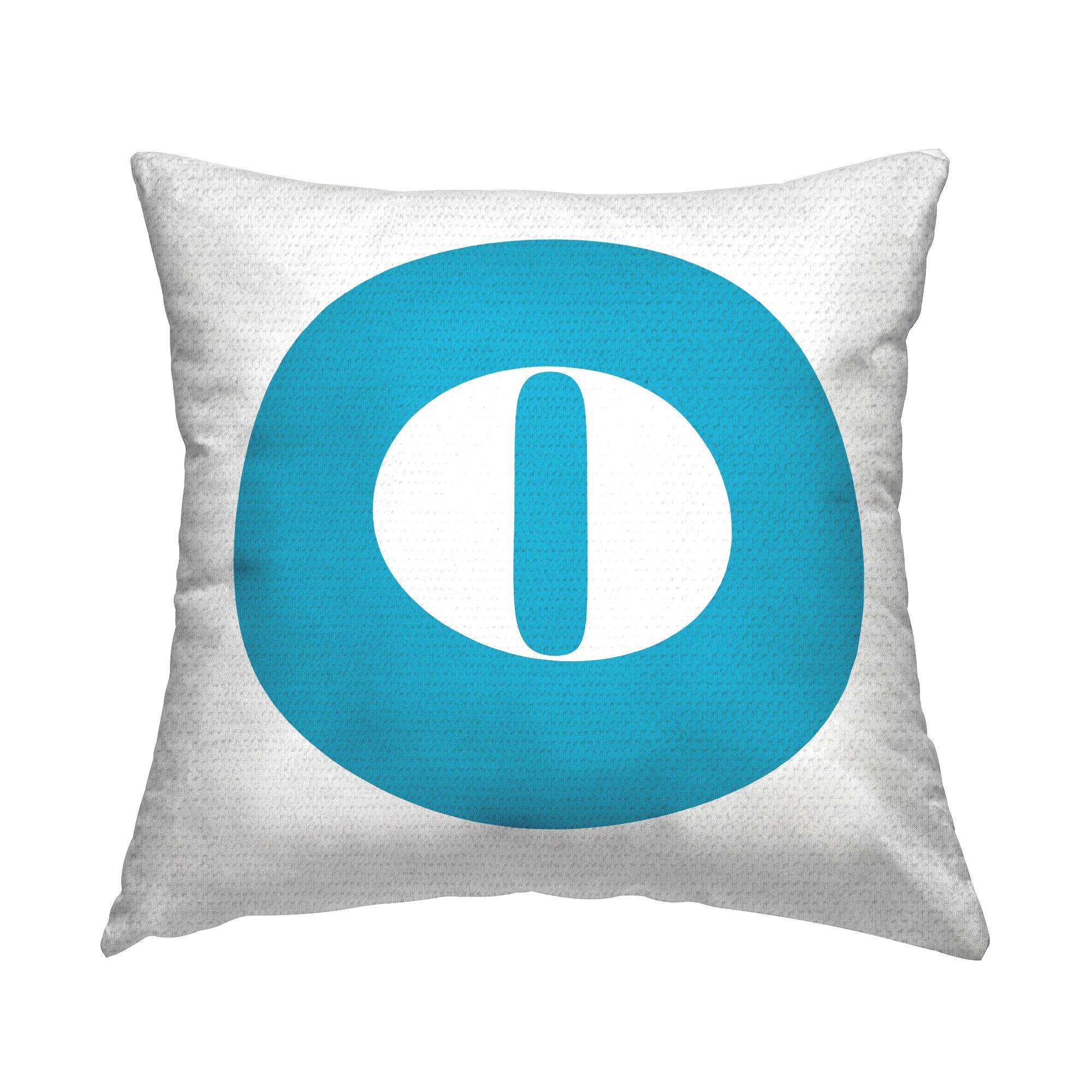 Stupell Blue Initial Printed Outdoor Throw Pillow Design by Lil' Rue