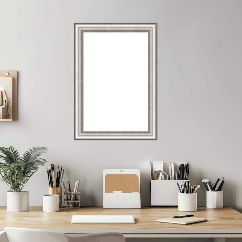 Amanti Art Salon Silver Narrow Framed Dry Erase Magnetic Board
