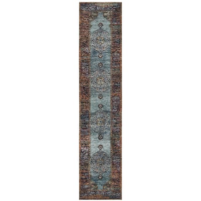 Style Haven Adaylnn Morris Persian Inspired Medallion Blue/Multi Area Rug