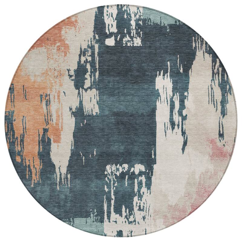 Machine Washable Indoor/ Outdoor Contemporary Fusion Chantille Rug