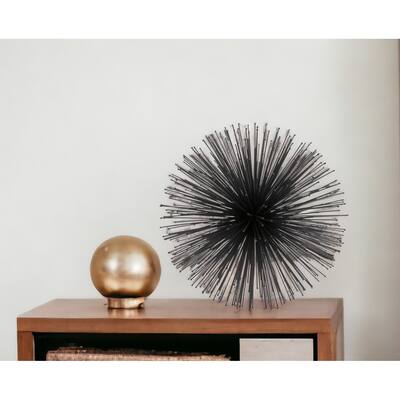 HomeRoots 10" Black Iron Decorative Orb Tabletop Sculpture - 10' X '10' X '10