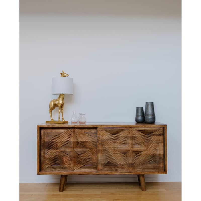 Resin Giraffe Table Lamp with Linen Shade