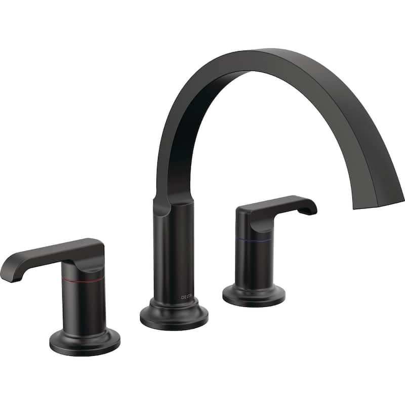 Delta T2788-LHP Tetra Tub Deck Mounted Roman Tub Filler - Matte Black