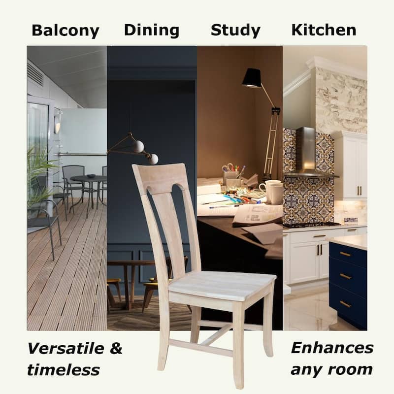 Elle Solid Wood Dining Chairs, Set of 2