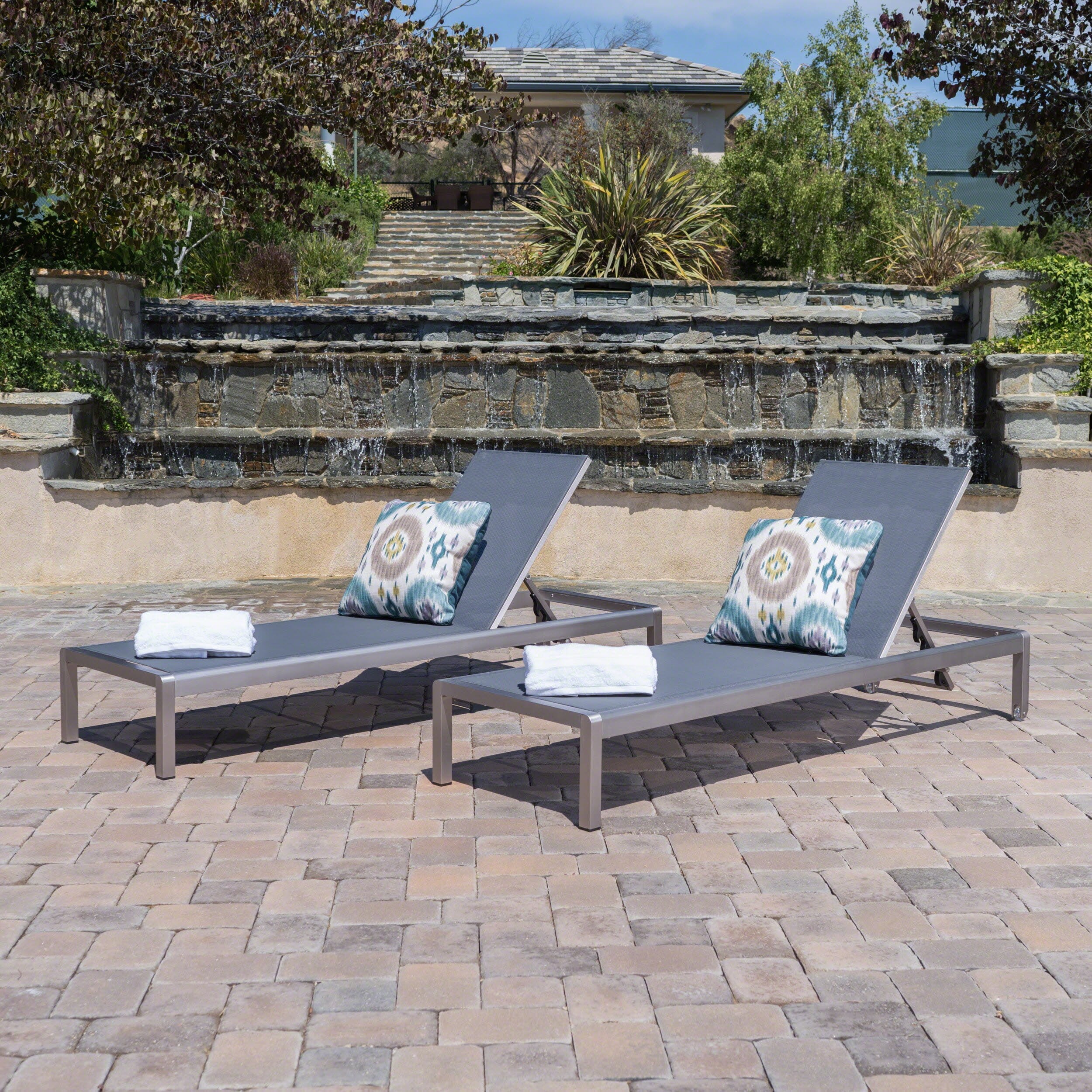 Mesh chaise on sale lounge set