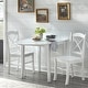 preview thumbnail 1 of 20, Simple Living Country Cottage Drop Leaf 3-piece Dining Set All White