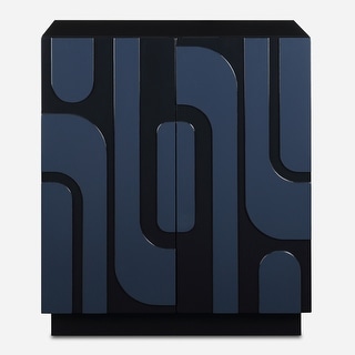 Uttermost 24473 Valeria 30" Wide MDF Accent Cabinet with Two Shelves - Blue