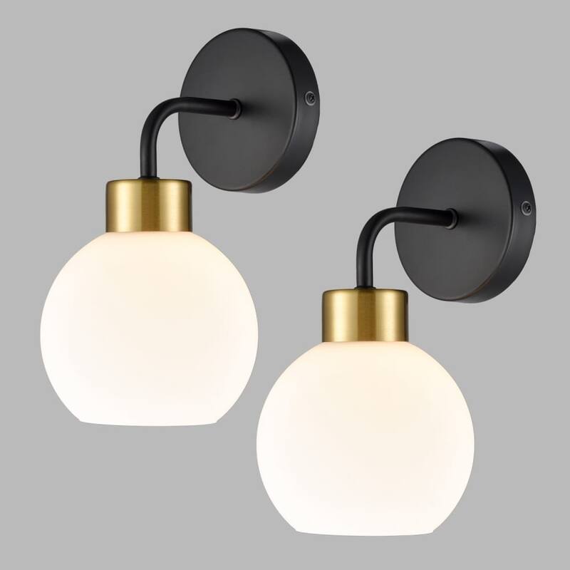 Tenerife Brass Modern Bath Vanity Light / Wall Sconce - 1-Light - Black