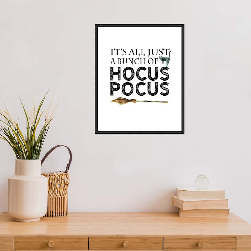 Amanti Art Just a Bunch of Hocus Pocus Broom Framed Canvas Wall Art