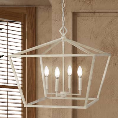Floyd 4-Light Adjustable Iron Rustic Glam LED Pendant, by JONATHAN Y