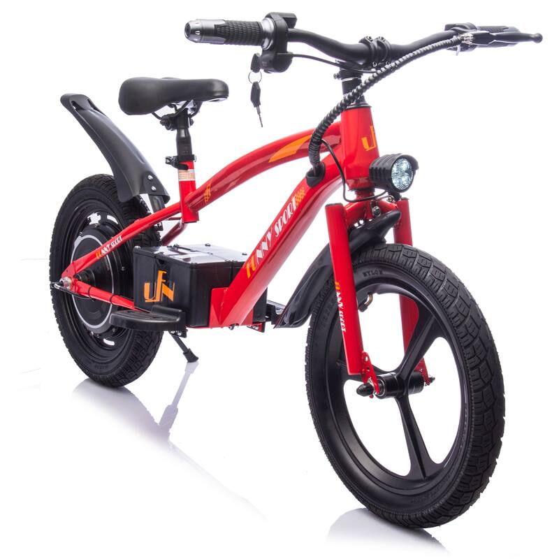 24V Kids Ride On Electric Dirt Bike,300W Super Power Motor,16in Wheels,Adjustable Seat Height,Hand-Operated Brakes