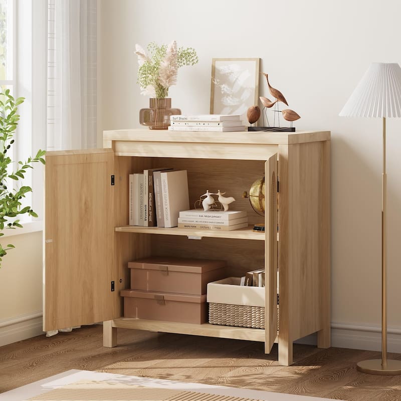 Sideboard Cabinet, 30.1INCH Buffets & Sideboard with Rattan Door