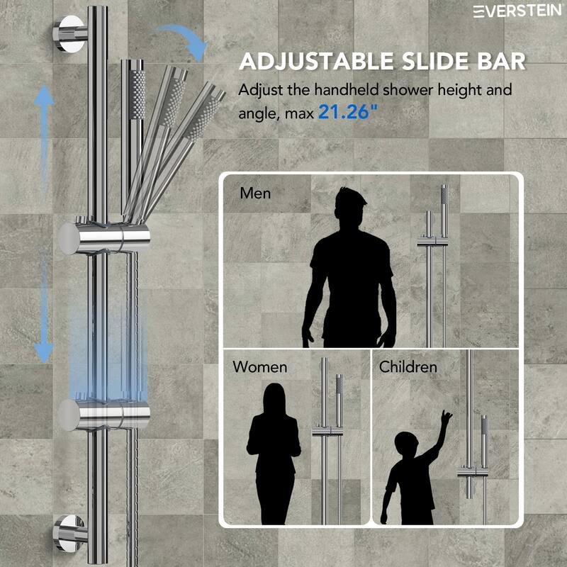 Shower System Dual Shower Heads 10 & 6 in Rainfall High Pressure Shower Faucet Set with Slide Bar Handheld Spray