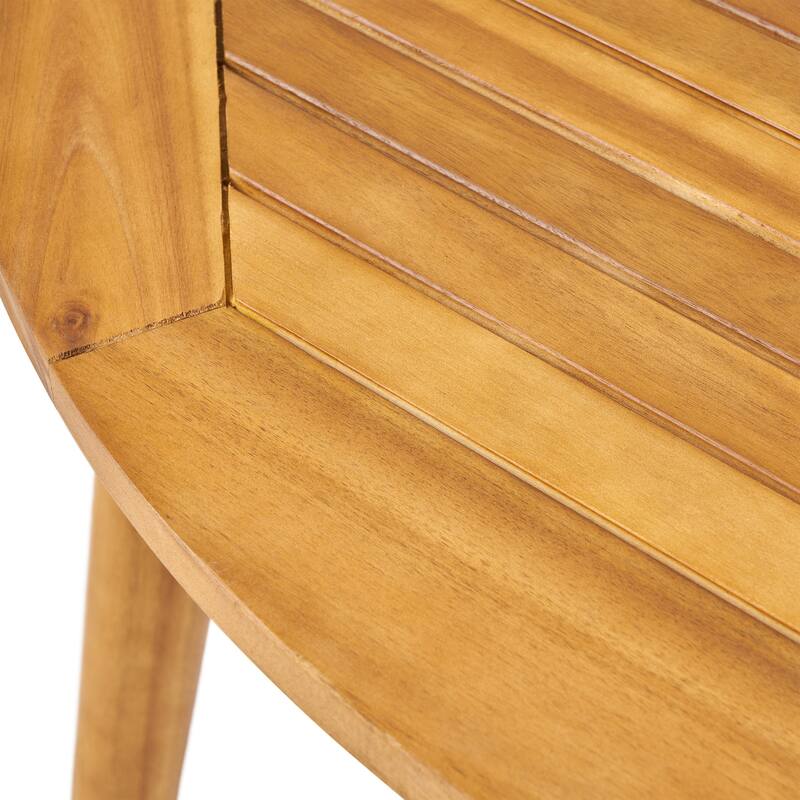 Ambre Dining Table, 47 Inch Round Tabletop, Brown Acacia Wood Finish
