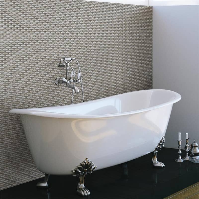 Merola Tile Pescado Linen Grey 12" x 12-1/2" Porcelain Mosaic Floor and Wall Tile
