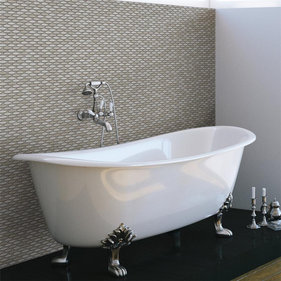 Merola Tile Pescado Linen Grey 12" x 12-1/2" Porcelain Mosaic Floor and Wall Tile