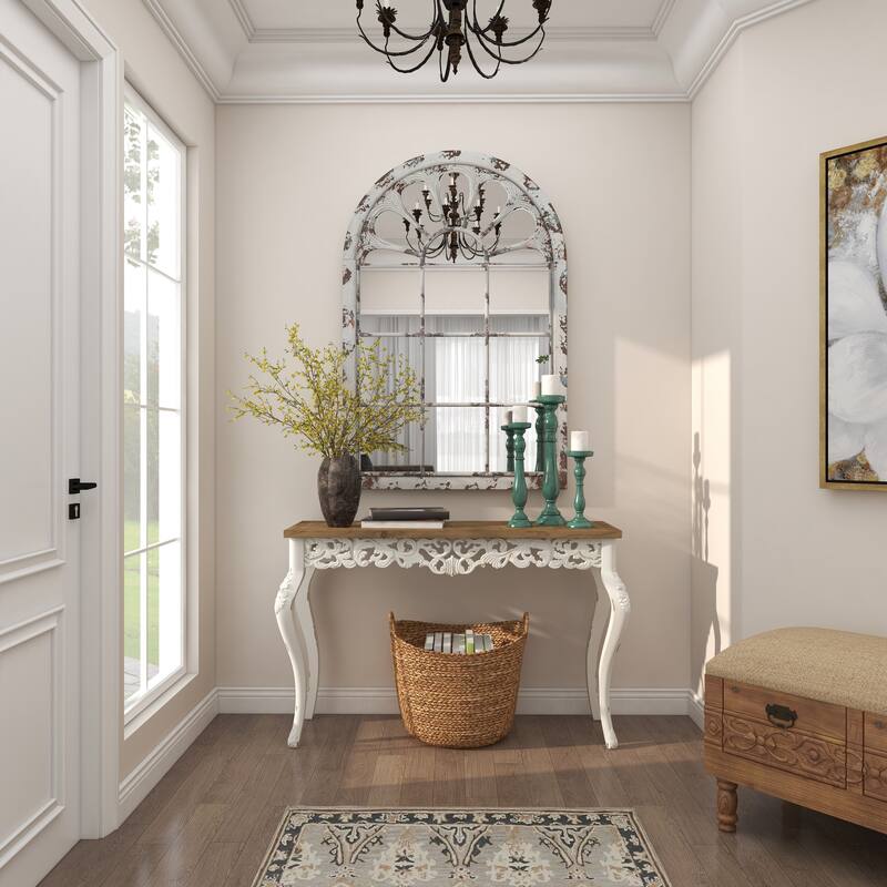 Teal Wooden Distressed Turned Decorative Candle Holder (Set of 3)