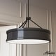 preview thumbnail 1 of 5, Hunter Capshaw Modern Drum Pendant - Dining Room, Entry, Kitchen Island - Contemporary, Transitional 24" - 6 Light - Noble Bronze
