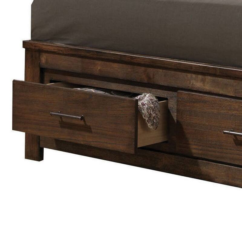 Elmalik Oak Storage Bed with 2 Drawers