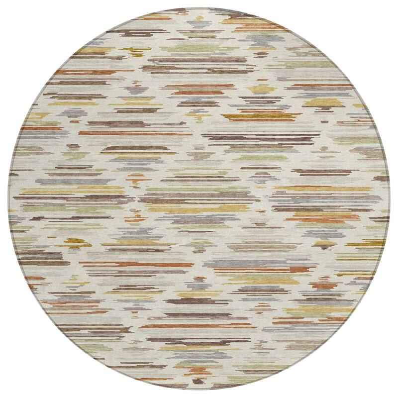 Machine Washable Indoor/ Outdoor Modern Trellis Chantille Rug